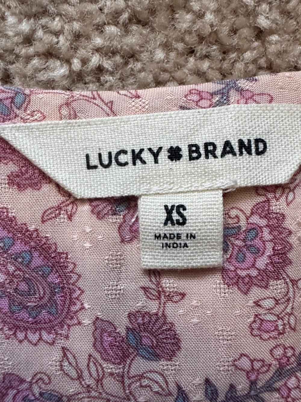 Lucky Brand Pink Paisley Sleeveless Blouse-XS - Picture 2 of 5